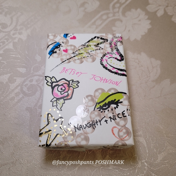 new! NWT in box! BETSEY JOHNSON key fob star magic sparkle purse charm logo tags - Picture 4 of 17